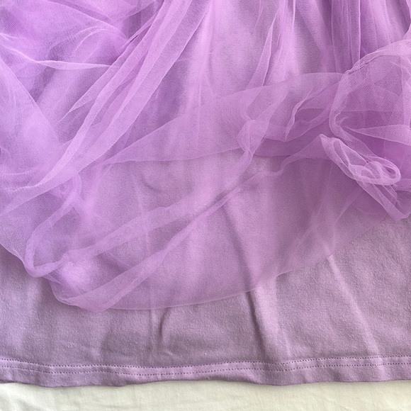 Girl’s Purple Short Sleeve Dress with Tulle Skirt Size 7 - Picture 6 of 6